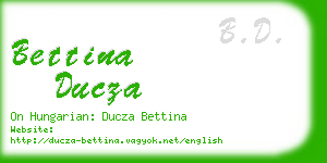 bettina ducza business card